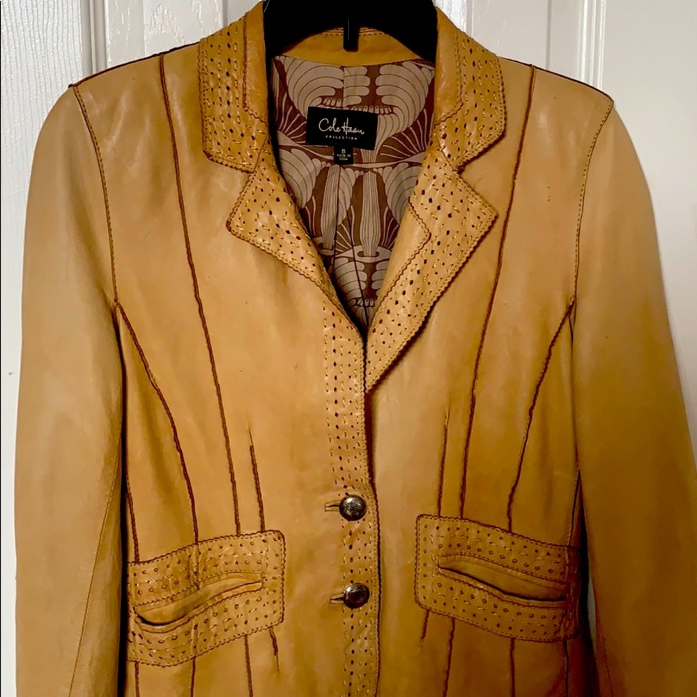 Cole Haan Tan Leather Jacket